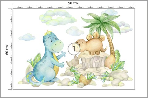 Fototapeta Małe Dinozaury Na Kamieniach