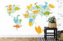 Fototapeta Mapa Świata Z Dinozaurami