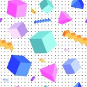 Tapeta Geometryczna 3D, Sześciany, Pokój Dziecięcy