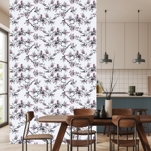 Tapeta Kwiaty Magnolii Akwarela