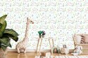 Tapeta Dla Dzieci, Dinozaury Chmury Drzewa Zieleń