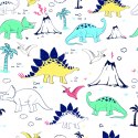 Tapeta Dla Dzieci, Dinozaury Palmy Wulkan