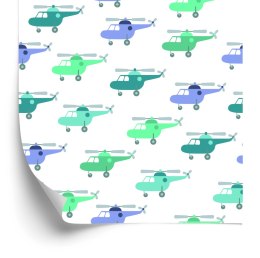Tapeta Dla Dzieci Kolorowe, Pastelowe Helikoptery