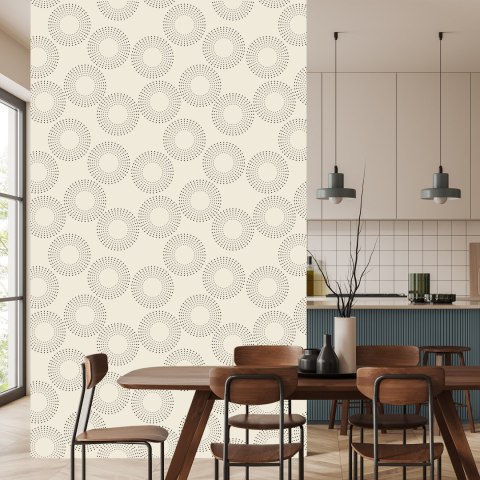 Tapeta Geometryczna - Kropkowane Okręgi