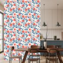 Tapeta Kolorowe Retro Kwiaty I Liście
