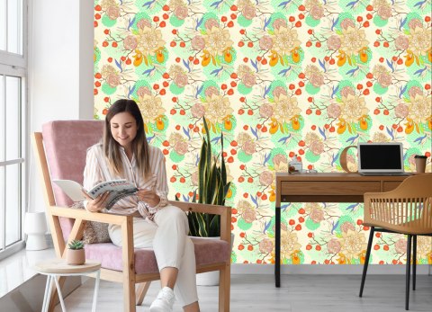 Tapeta Retro Kwiaty