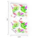Tapeta Z Flamingami, Liście, Do Sypialni