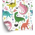 Tapeta Dla Dzieci - Kolorowe Dinozaury
