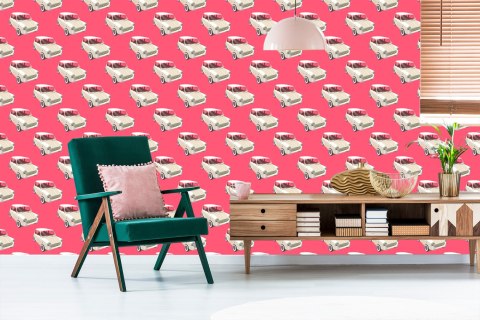Tapeta Dla Dzieci - Kultowe Auta W Stylu Retro