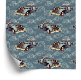 Tapeta Dla Dzieci - Starodawne Auta Malowane Akwarelą W Stylu Vintage
