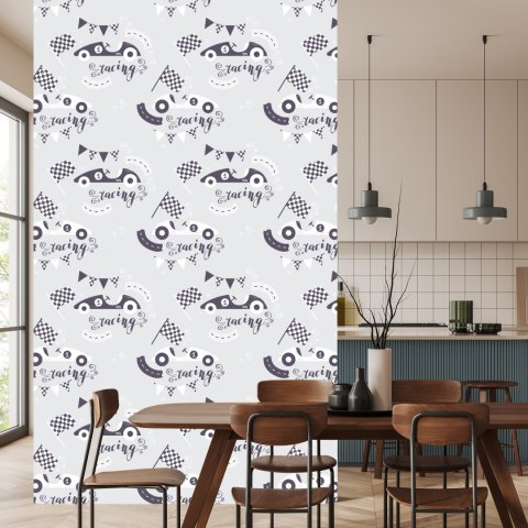 Tapeta Dla Dzieci - Wyścigi Samochodowe W Stylu Vintage