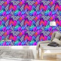 Tapeta Liście Na Wzorach Geometrycznych