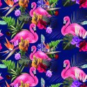 Tapeta Do Salonu, Ptaki, Flamingi, Kwiaty, Rośliny