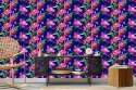 Tapeta Do Salonu, Ptaki, Flamingi, Kwiaty, Rośliny