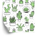 Tapeta Do Sypialni, Kaktusy W Stylu Skandynawskim