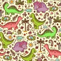 Tapeta Dla Dzieci Dinozaury Kwiaty Kaktusy Drzewa