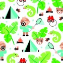 Tapeta Do Pokoju Chłopca Liście, Zieleń, Zwierzęta