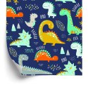 Tapeta Kolorowe Dinozaury Zwierzęta, Pokój Chłopca