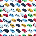 Tapeta Dla Dzieci - Kolorowe Samochody, Ciężarówki I Autobusy