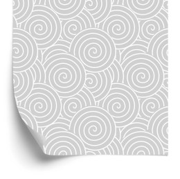 Tapeta Retro - Wirujące Szaro - Białe Spirale