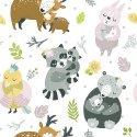 Tapeta Dla Dzieci - Rodziny Leśnych Zwierząt