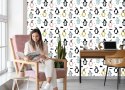 Tapeta Dla Dzieci - Kolorowe Pingwinki W Stylu Skandynawskim
