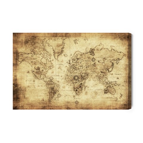Obraz Na Płótnie Starożytna Mapa Świata Vintage