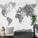 Fototapeta Mapa Świata Akwarela Monochromatyczne