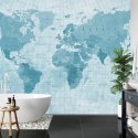 Fototapeta Mapa Świata Teksturowana Na Niebiesko