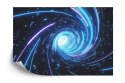 Fototapeta Flying Inside Digital Data Tunnel. Futuristic Abstract Background With Neon Rays. Concept For Big Data, Blockchain, C