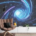 Fototapeta Flying Inside Digital Data Tunnel. Futuristic Abstract Background With Neon Rays. Concept For Big Data, Blockchain, C