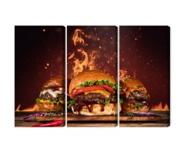 Obraz Wieloczęściowy Smaczne Hamburgery