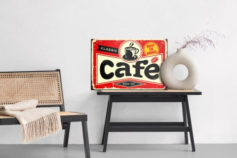 Obraz Na Płótnie Filiżanka Kawy I Napis Retro