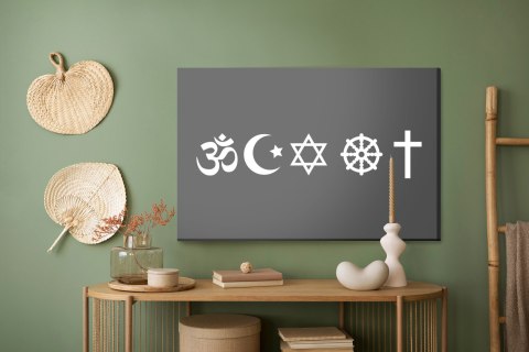 Obraz Na Płótnie Zestaw Ikon Symboli Religijnych