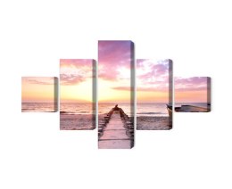Obraz Wieloczęściowy Łódź Na Plaży 3D