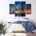 Obraz Wieloczęściowy Panoramiczny Widok Na Manhattan Nocą