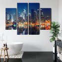 Obraz Wieloczęściowy Panoramiczny Widok Na Manhattan Nocą