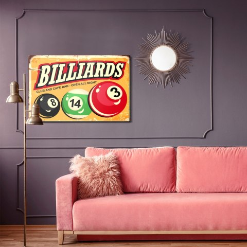 Obraz Na Płótnie Kule Bilardowe I Napis Retro