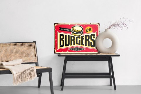 Obraz Na Płótnie Tablica Restauracji Fast Food W Stylu Retro