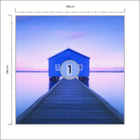 Fototapeta Kwadratowa Boathouse Autorstwa Richarda Vandewalle'a