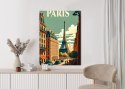 Plakat Retro Pocztówka Z Paryża