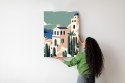 Plakat Architektura I Roślinność Na Wyspie Santorini