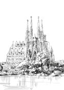 Plakat Bazylika Sagrada Familia Szkic