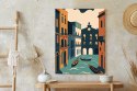 Plakat Canal Grande Z Gondolami W Wenecji Ilustracja