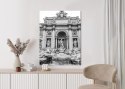 Plakat Fontanna Di Trevi W Rzymie Z Posągami W Czerni I Bieli