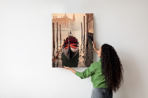 Plakat Gondola Na Tle Weneckiego Krajobrazu