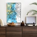 Plakat Mapa Rzymu Na Abstrakcyjnym Marmurowym Tle