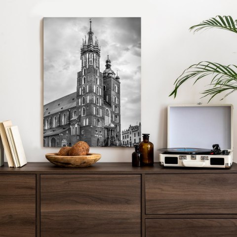 Plakat Czarno-Biała Fotografia Kościoła Mariackiego W Krakowie