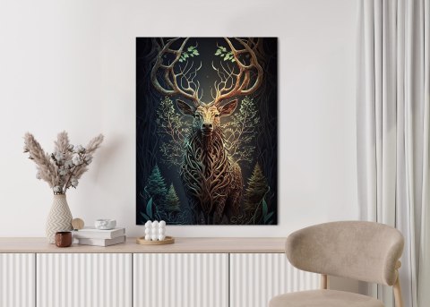 Plakat Leśny Jeleń Na Ilustracji