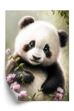 Plakat Bajkowa Panda W Kwiatkach